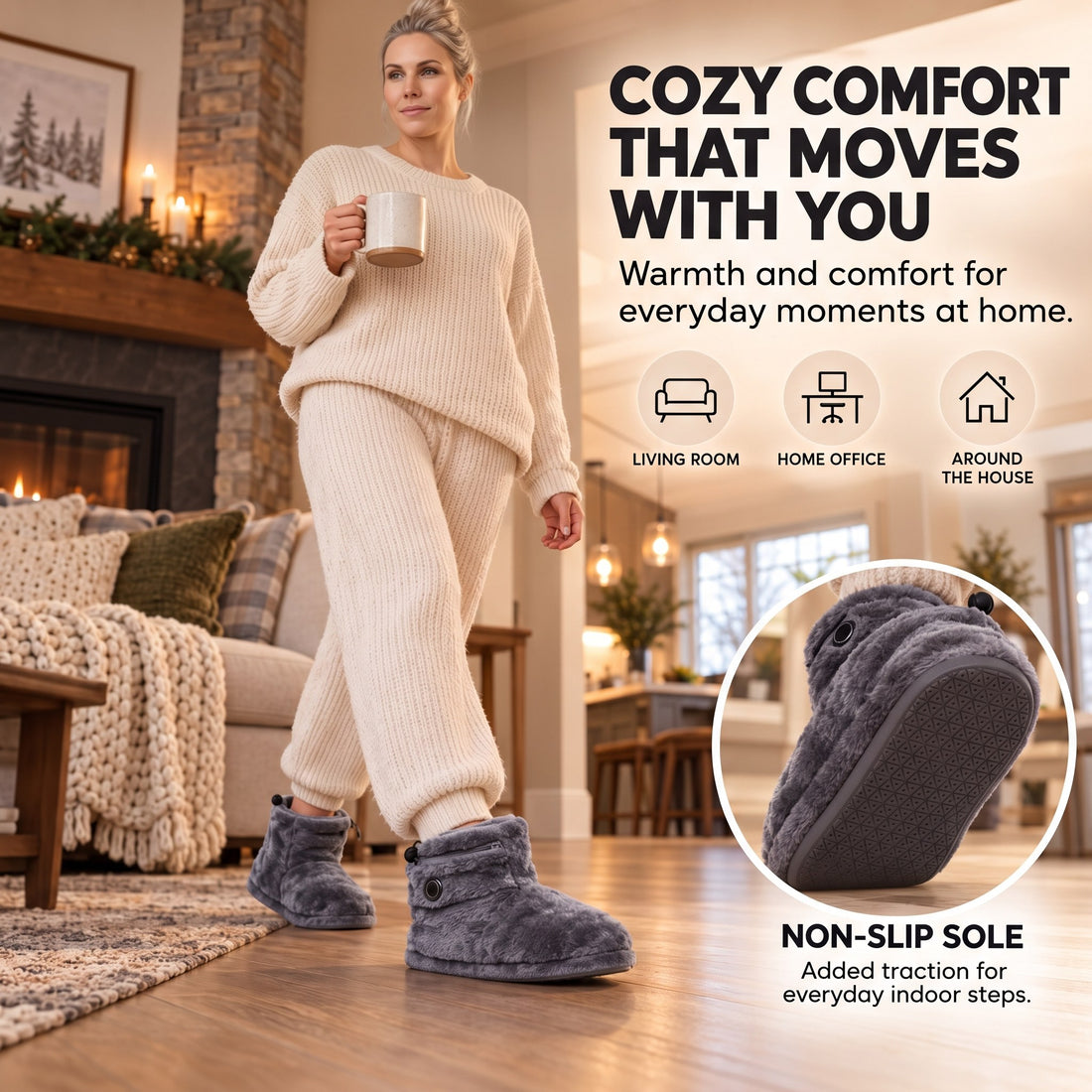 Cozy comfort that moves with you: La Nocte heated slipper boots for the living room, home office and around the house