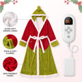 La Nocte heated robe materials: sherpa lining, thick flannel and skin friendly fabric