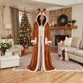 La Nocte heated robe, Reindeer style, worn by the Christmas tree
