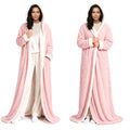 La Nocte heated robe, Pink style, worn front view