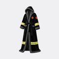 La Nocte heated robe, Black & Gray Sherpa style, with reflective stripes