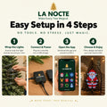 Easy setup of La Nocte Christmas tree lights in 4 steps